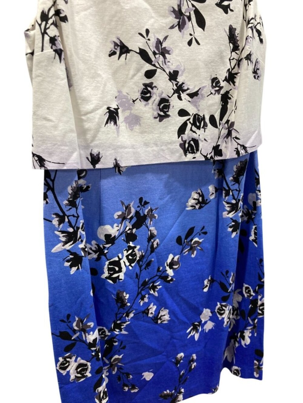 Ivanka Trump Floral Linen Layered Sheath Dress 14 Blue Ombre Feminine Romantic - Picture 2 of 12